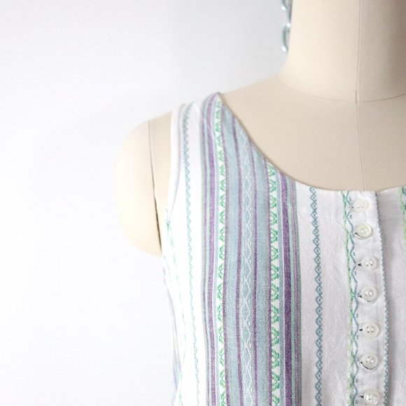 ❌SOLD❌vintage 90s woven stripe jumper dress - Picture 3 of 12